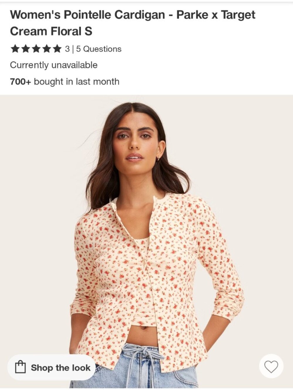 Parke x Target Small Pointelle Cardigan Floral